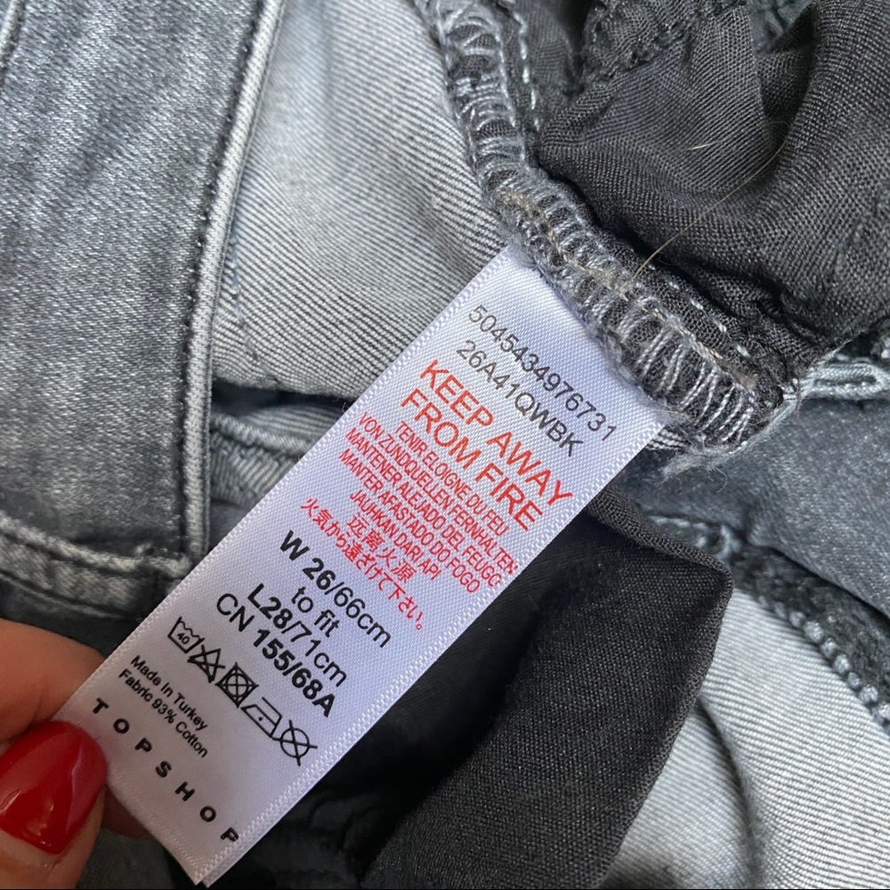 TopShop Petite Jamie Skinny Jeans, Grey size W26 - Picture 9 of 13